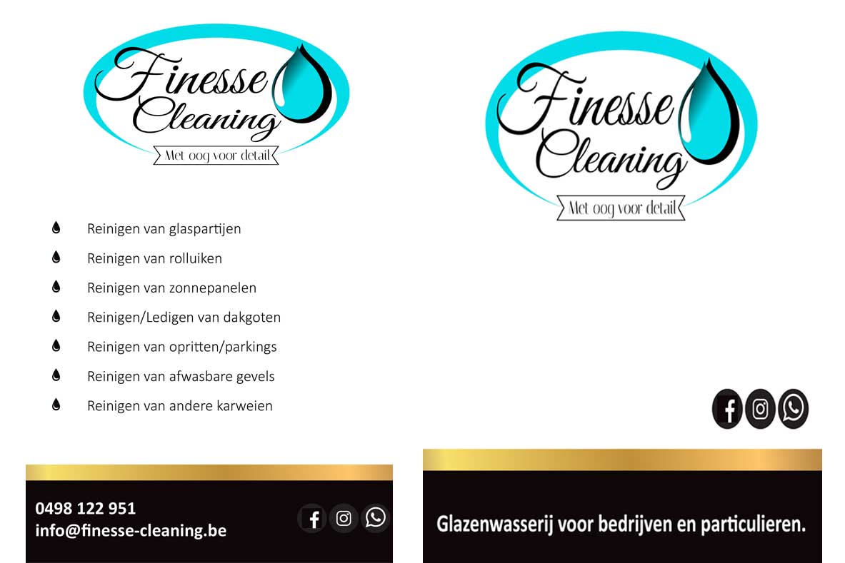 Flyer, ontwerp Finesse Cleaning